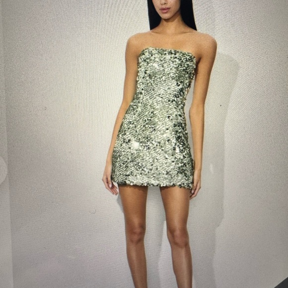 Alice + Olivia Velia Sequin Mini Dress Sea Spray SZ 2 xs 🔥 - Picture 6 of 13